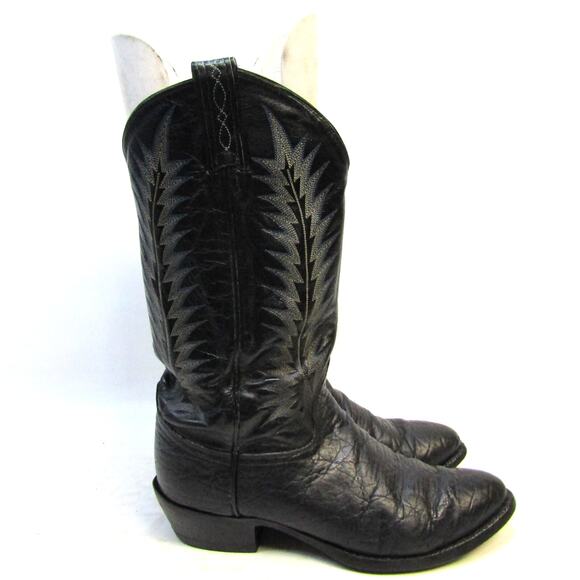 TONY LAMA Mens Size 8.5 EE Black Leather Cowboy Western Boots main image 9